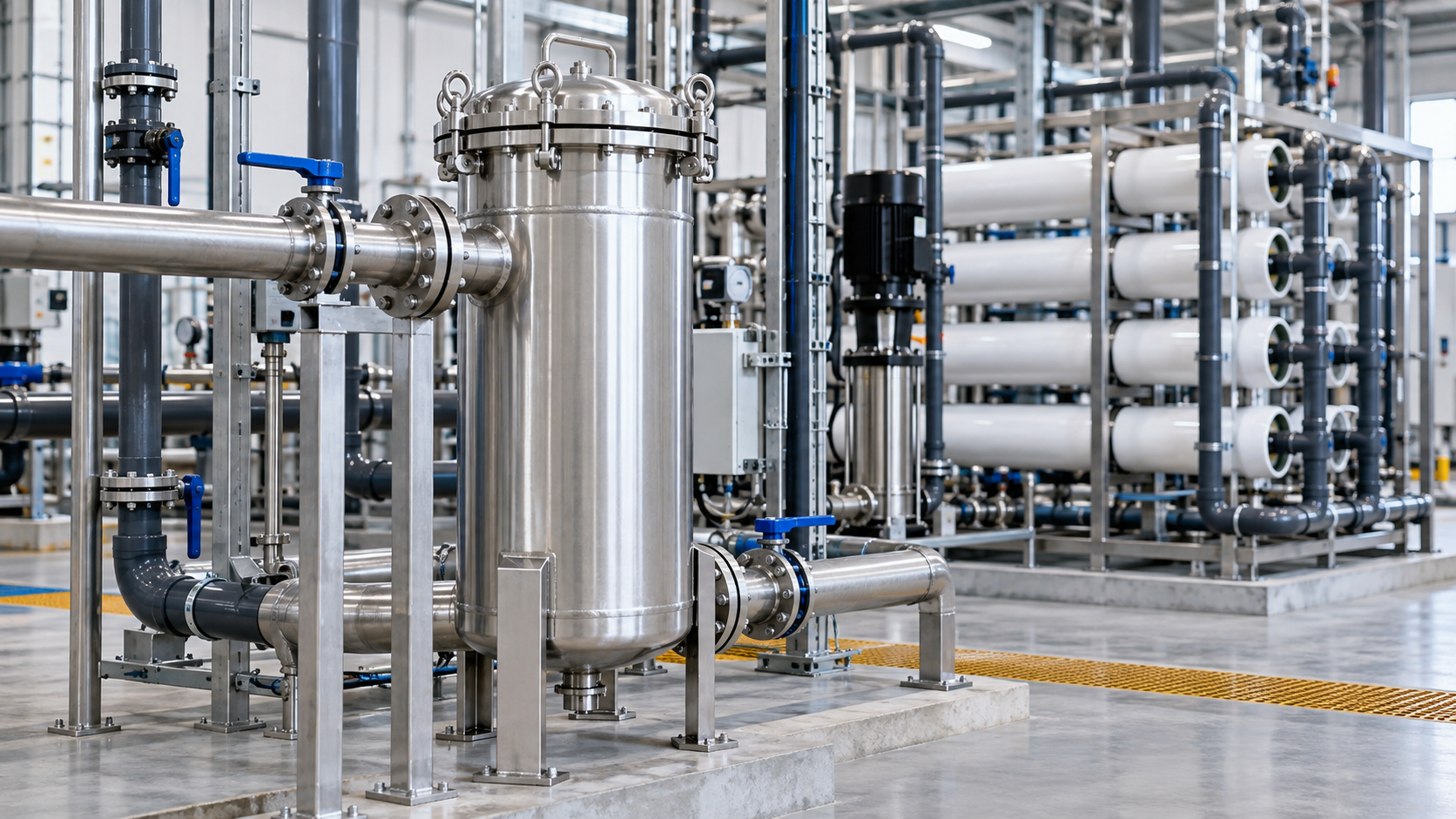 Illustrative industrial filtration equipment for wastewater pretreatment