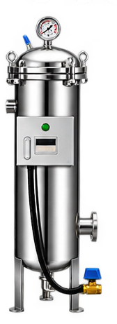 Single-bag stainless steel filter housing